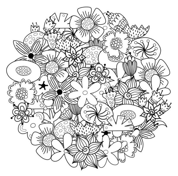 Flores Hermosas coloring page for children
