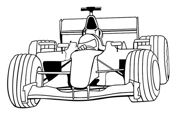 Formula 1 Race Car Simple coloring page for children