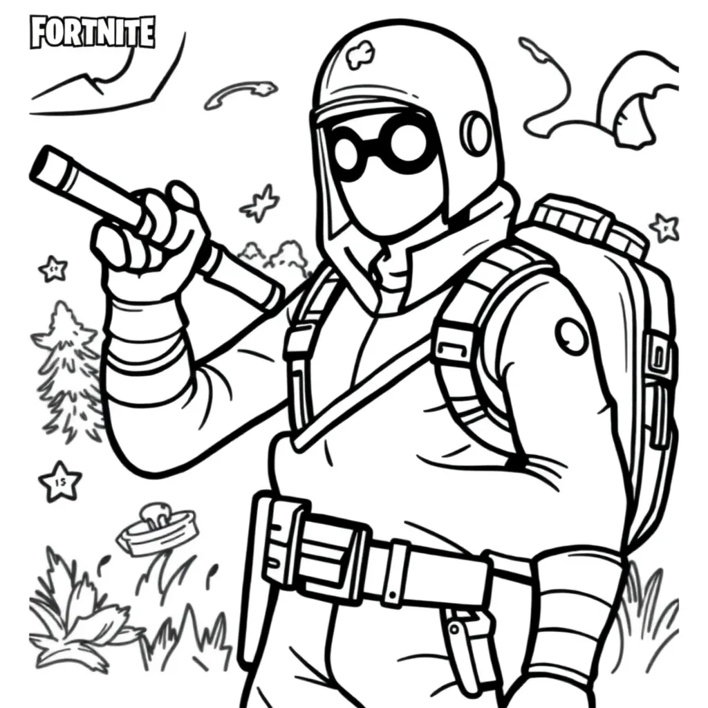 Fortnite Battle Royale Gaming Personages coloring page for children