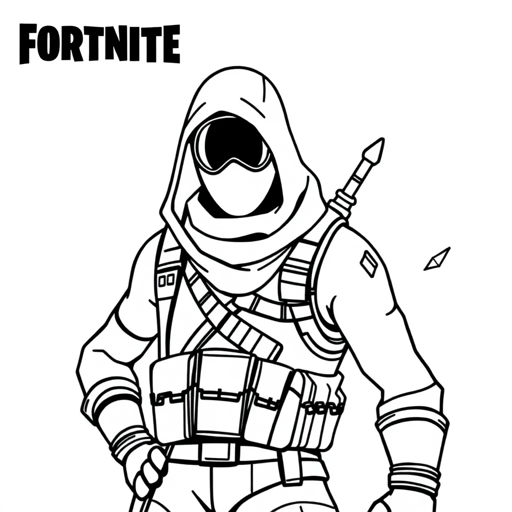 Fortnite Battle Royale Personages Gaming Actie coloring page for children