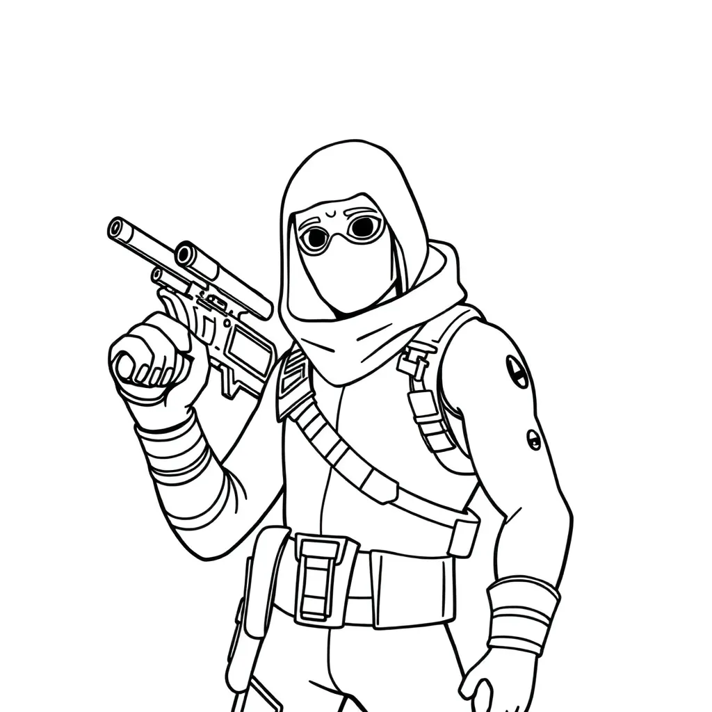 Fortnite Battle Royale Personages Gaming Actie coloring page for children