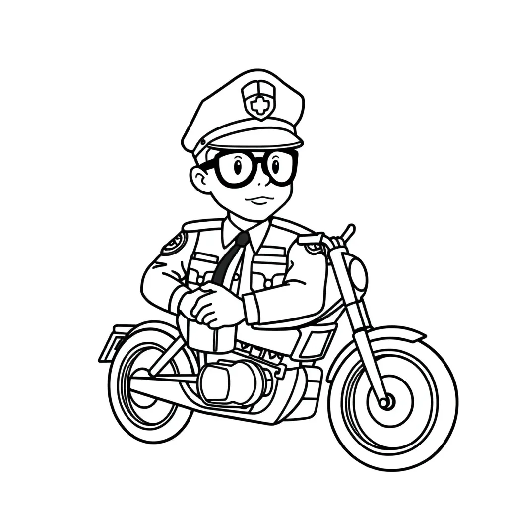 Free And Printable Anime Policeman Coloring Page coloring page for children