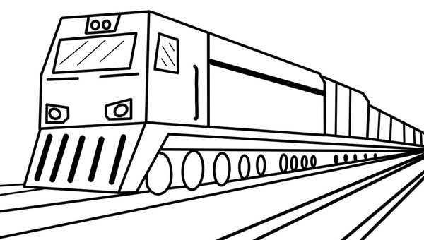 Freight Train coloring page for children