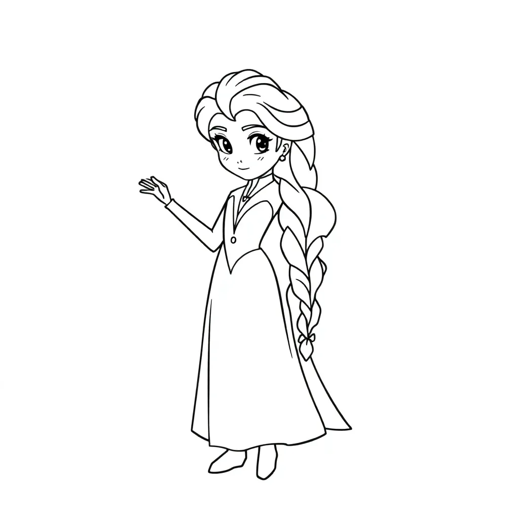 Frozen Anna Elsa Disney Sprookjes Avontuur coloring page for children