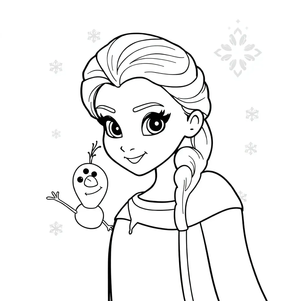 Frozen Anna Elsa Disney Sprookjes Avontuur coloring page for children