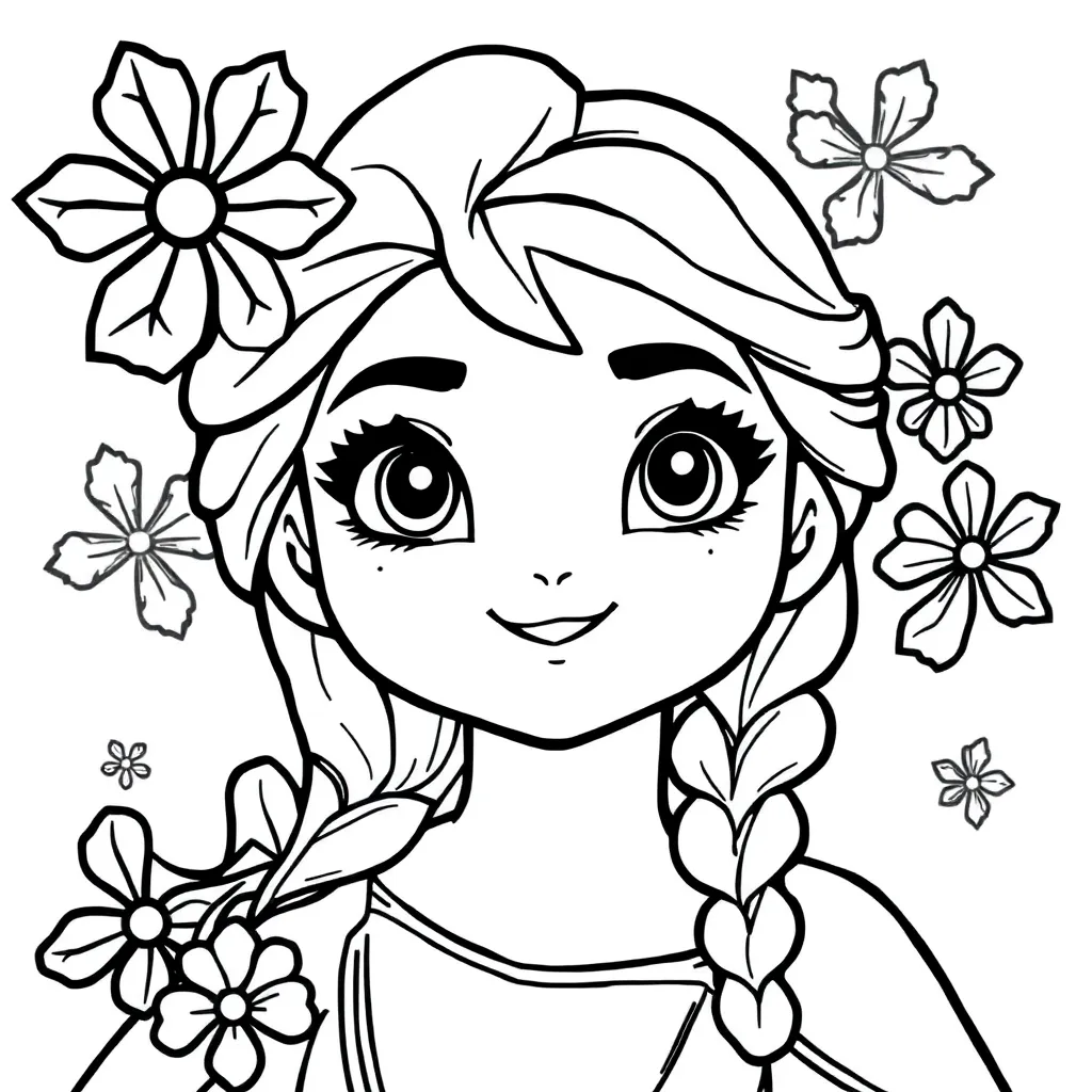 Frozen Anna Elsa Disney Sprookjes Avontuur coloring page for children