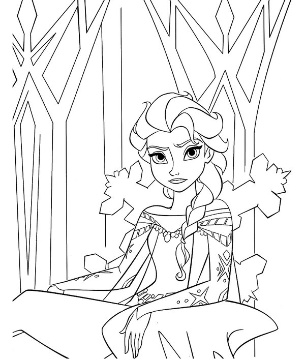Frozen Eiskönigin Elsa coloring page for children