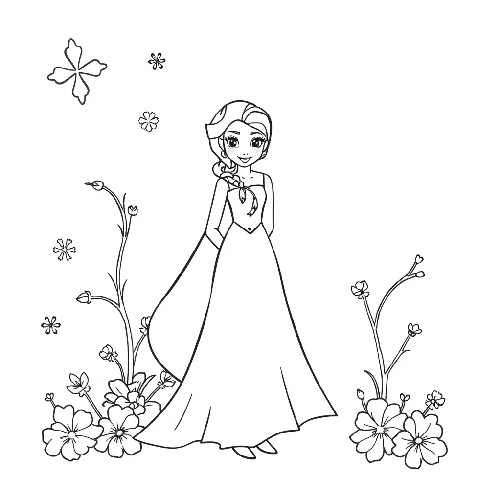 Frozen Elsa Anna Avontuur Sprookjes coloring page for children