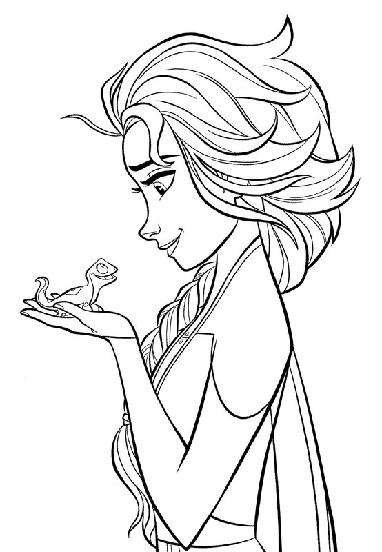 Frozen Elsa Lachende Bruni coloring page for children