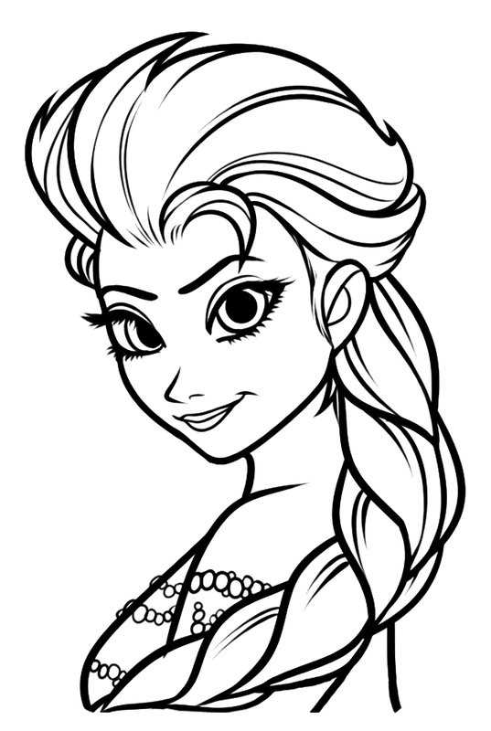 Frozen Elsa Mirando A Un Lado coloring page for children
