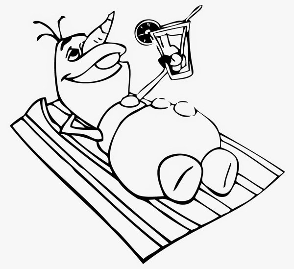 Frozen Olaf Zon coloring page for children