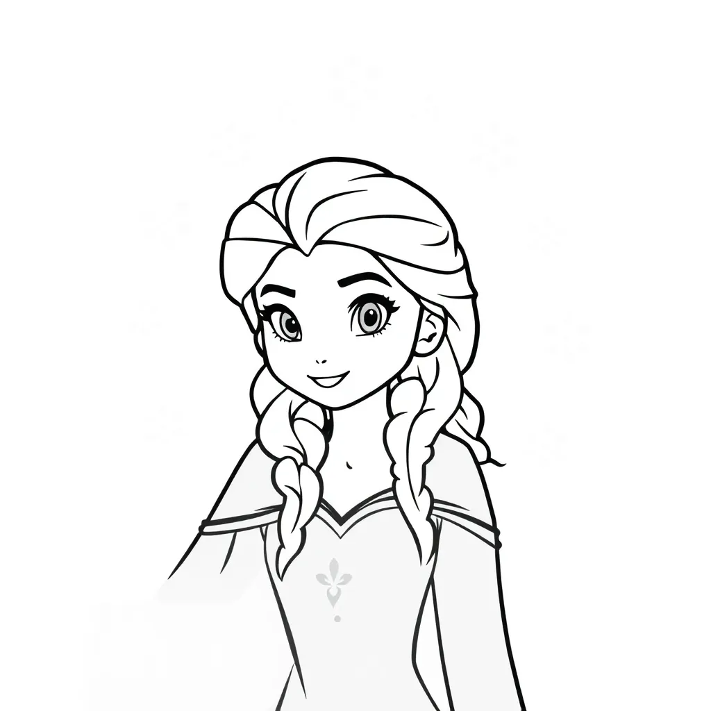 Plantilla de Coloreado Gratis de la Princesa Frozen Disney Aventura Mágica