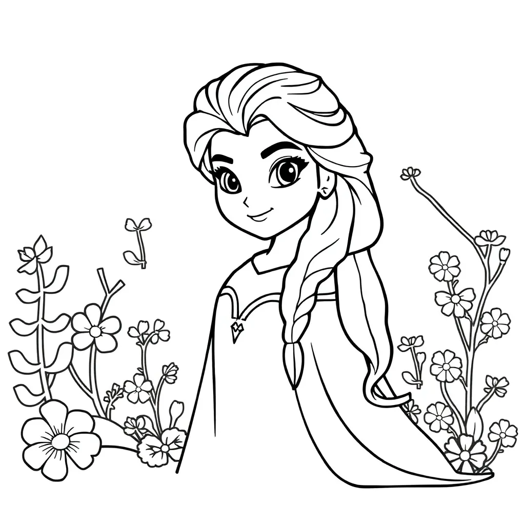 Feuille de coloriage gratuite Princesse Frozen Aventure Disney Coloration magique