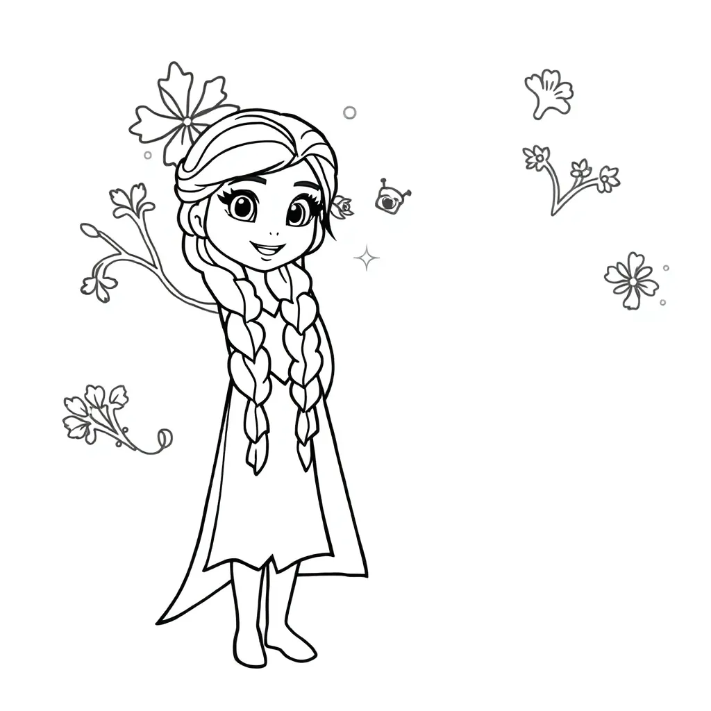 Frozen Prinses Avontuur Magisch Karakters coloring page for children