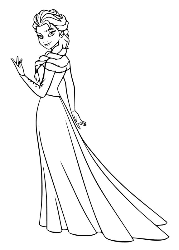 Frozen Reina Elsa coloring page for children