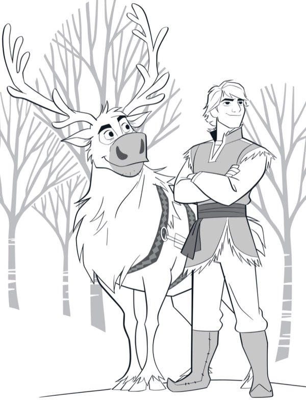 Feuille de coloriage Frozen Sven Kristoff