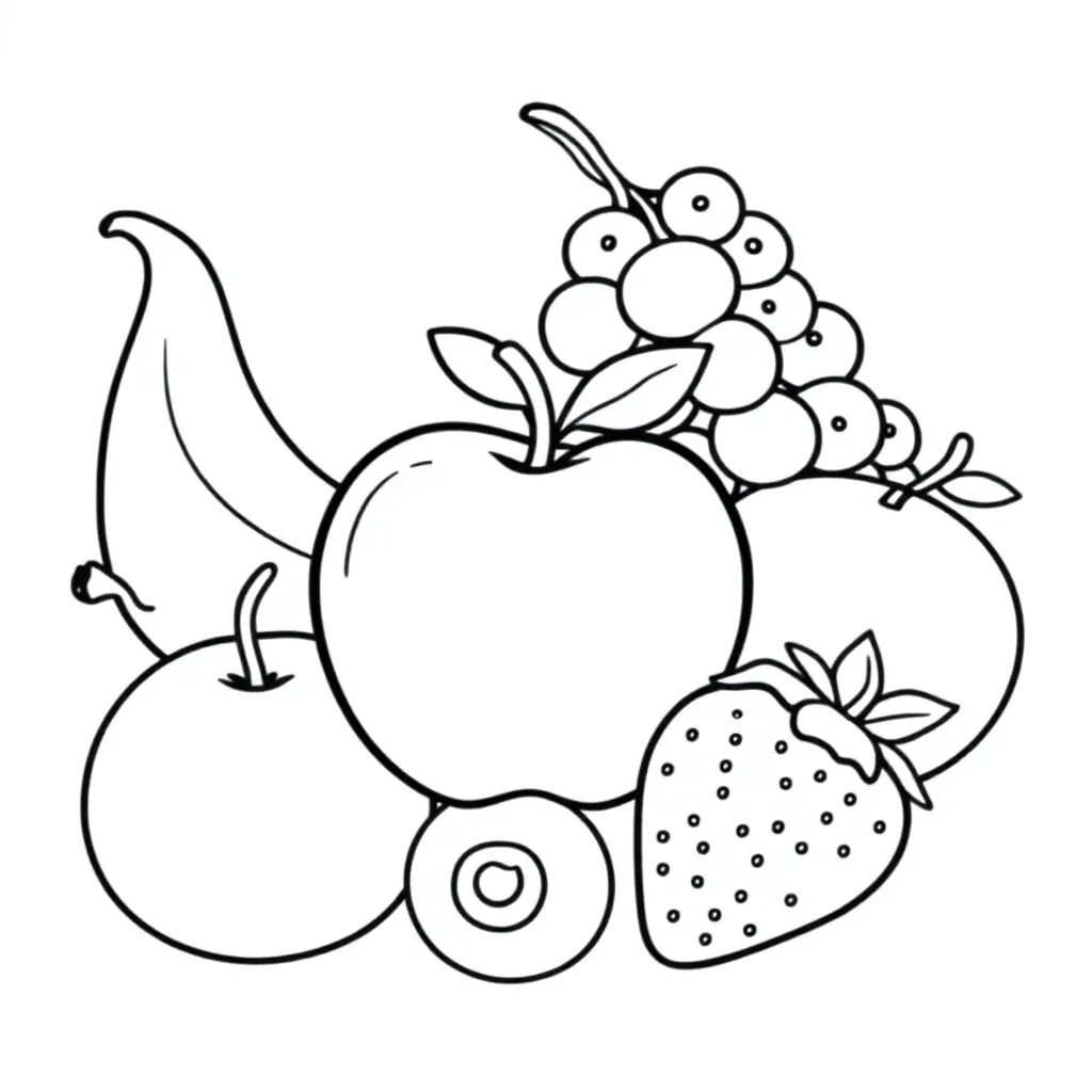 Fruit kleurplaten voorbeeld