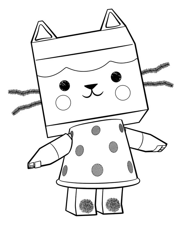 Gabbys Dollhouse Baby Box coloring page for children