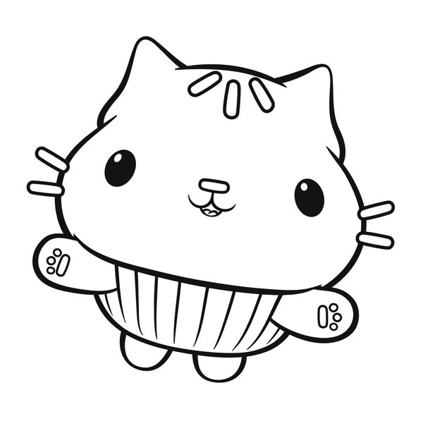 Gabbys Dollhouse Cakey Cat coloring page for children