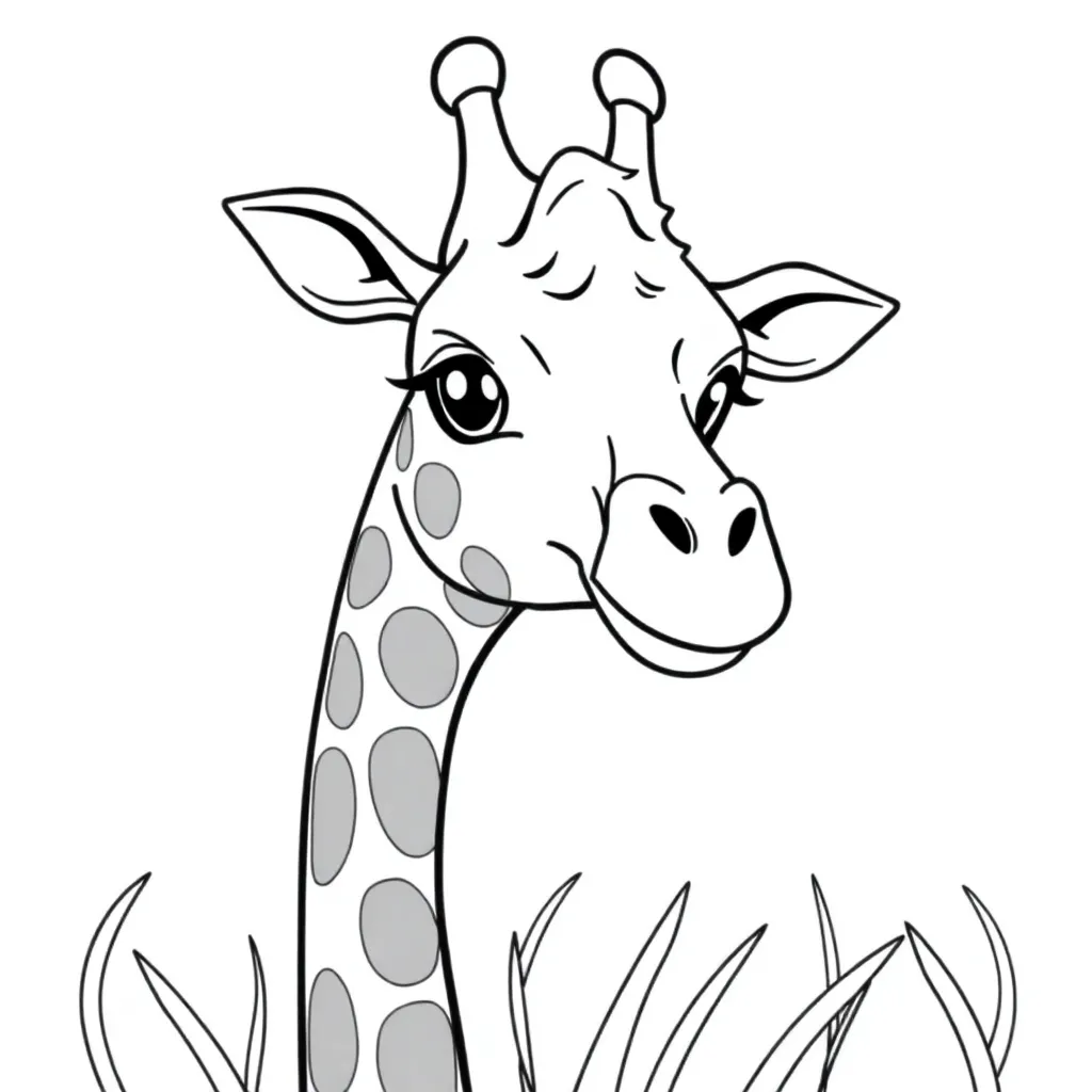 Giraf Safari Wilde Dieren Natuur coloring page for children