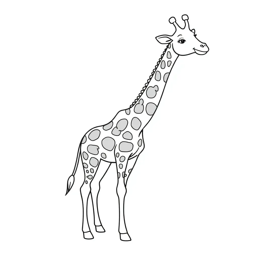 Giraf Safari Wilde Dieren Natuur coloring page for children