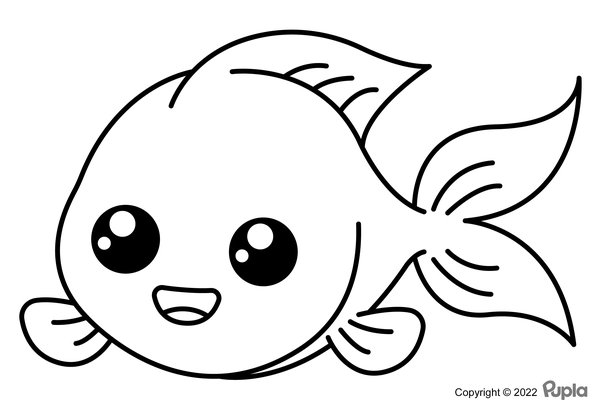Goudvis Makkelijk Schattig coloring page for children