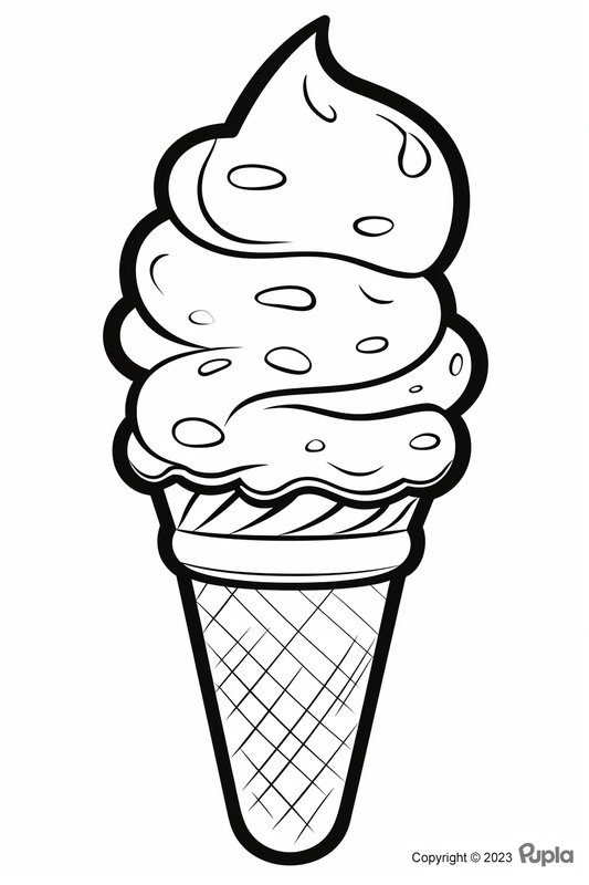 Gran Helado En Cucurucho coloring page for children