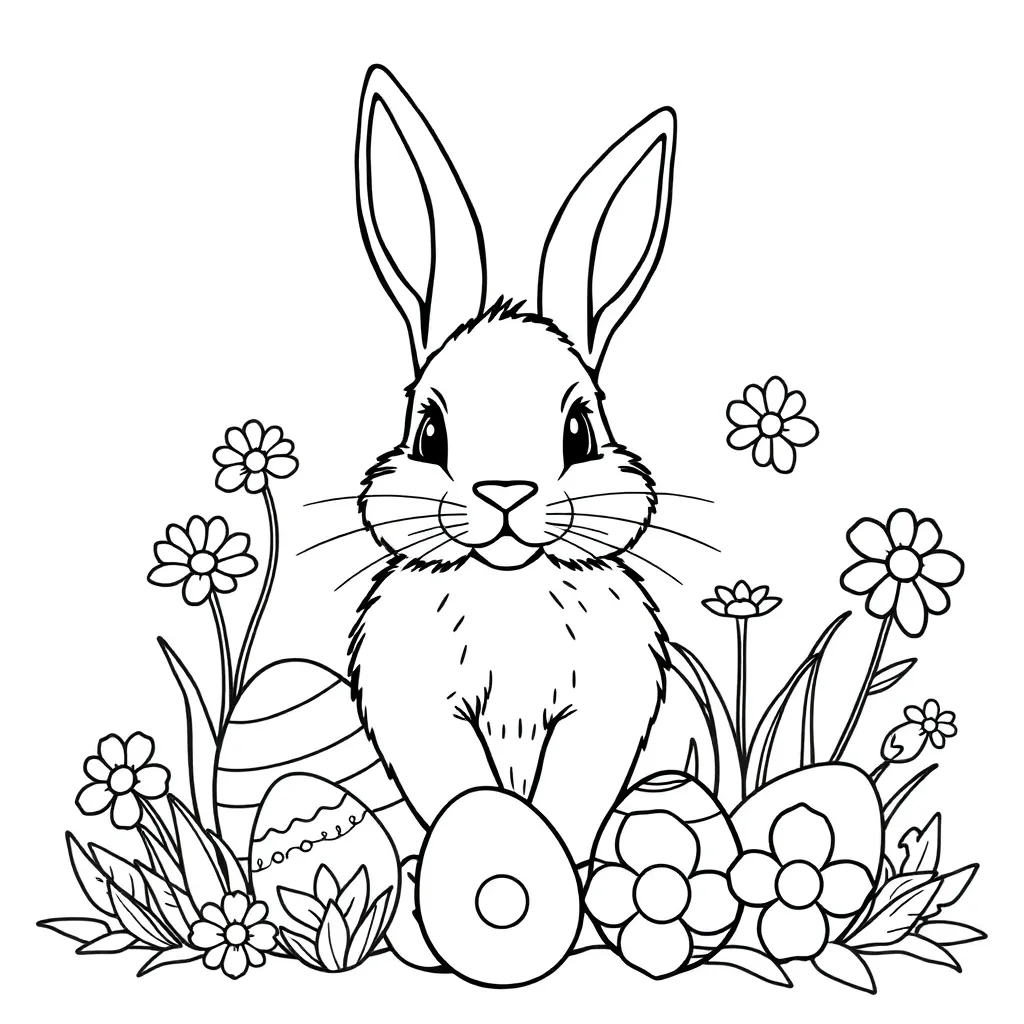 Grappige Paashaas coloring page for children
