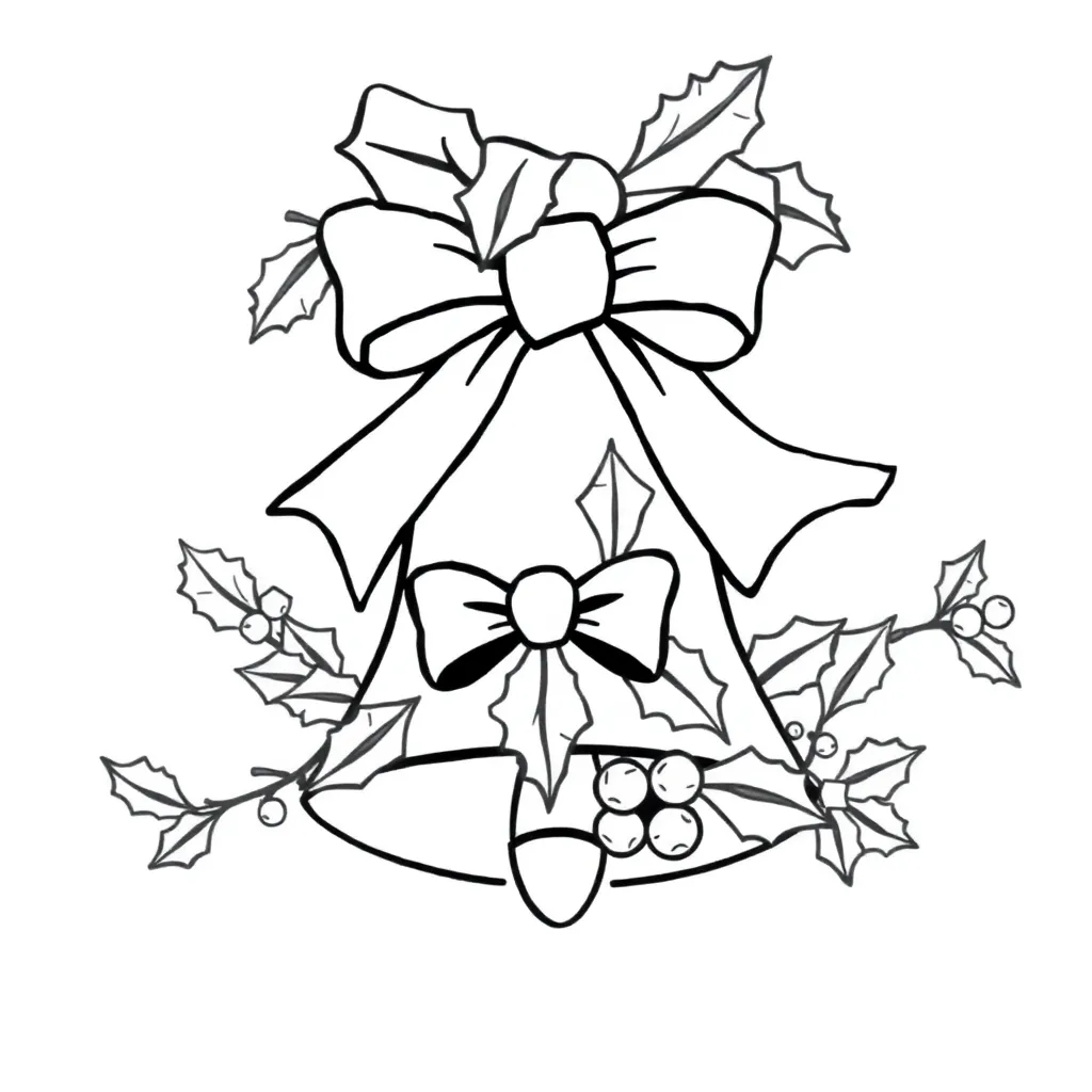Grote Kerstklok Met Hulst coloring page for children