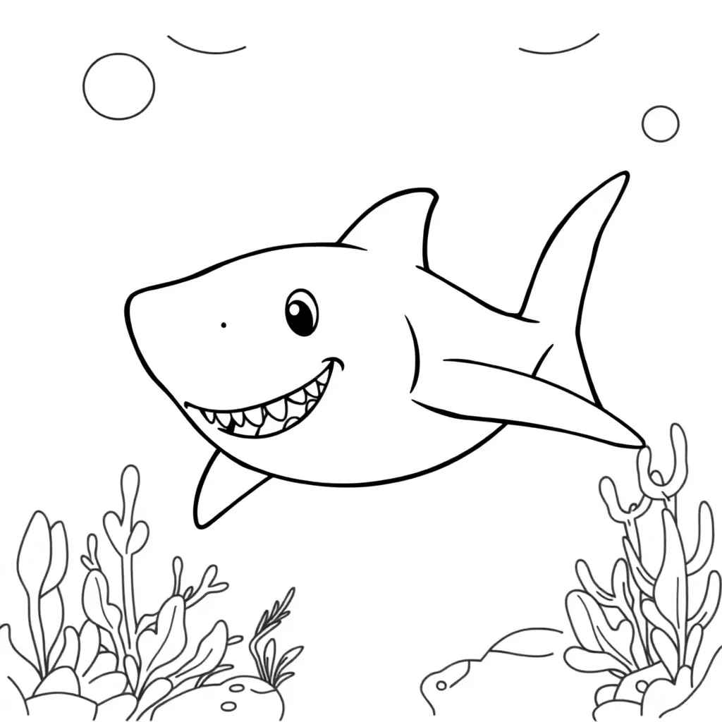 Haai Zee Onderwaterwereld Wilde Dieren Natuur coloring page for children