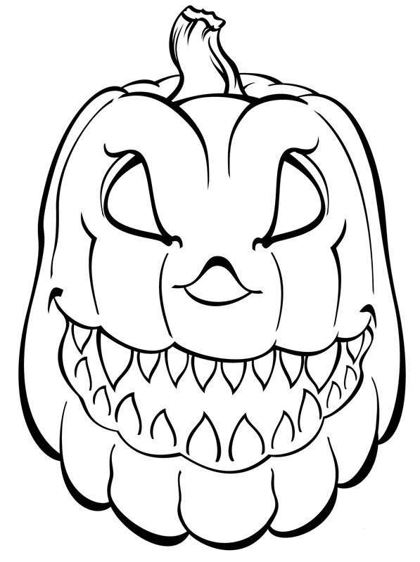 Halloween Gruseliger Kurbis coloring page for children
