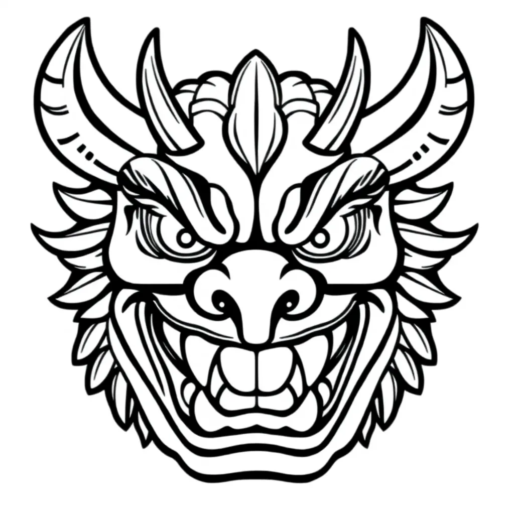 Halloween Oni Masker Japans Folklore coloring page for children