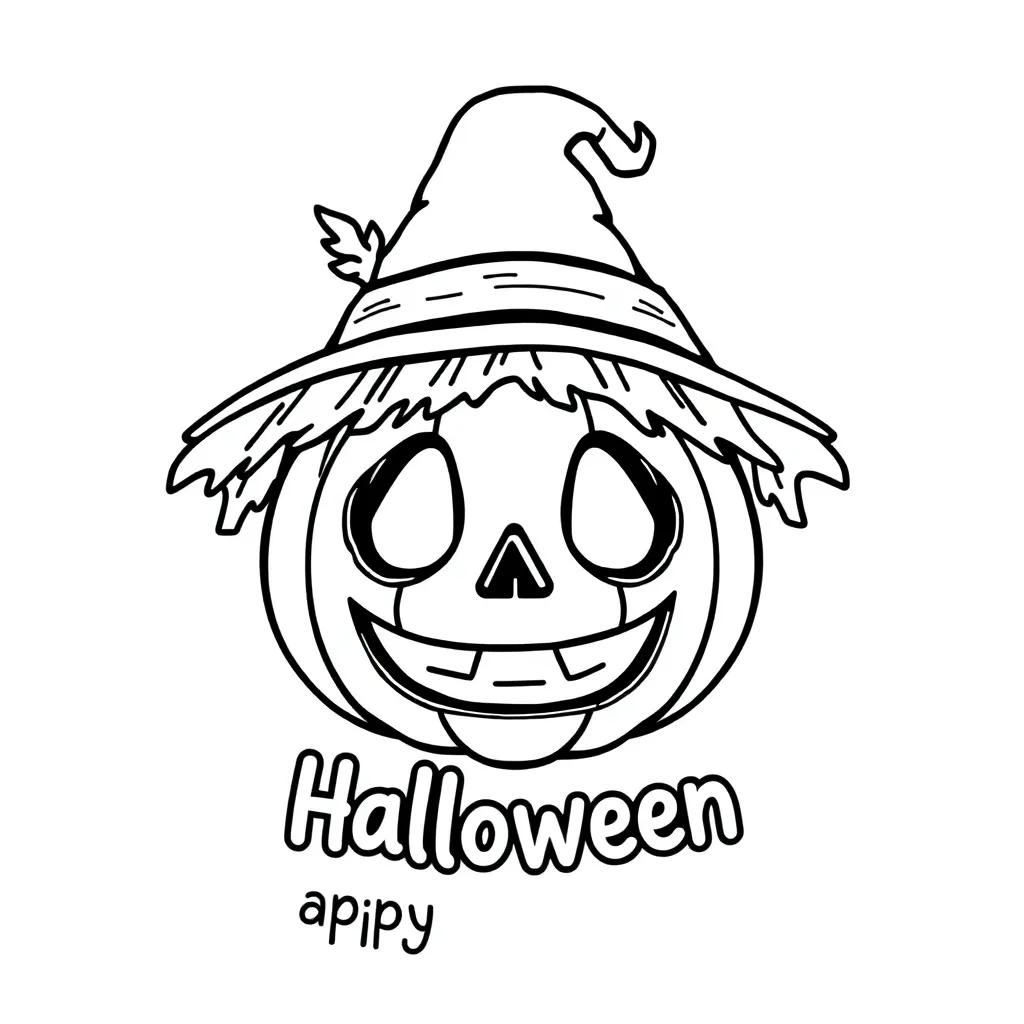 Halloween Pompoen Vogelverschrikker Kinderen Herfst coloring page for children
