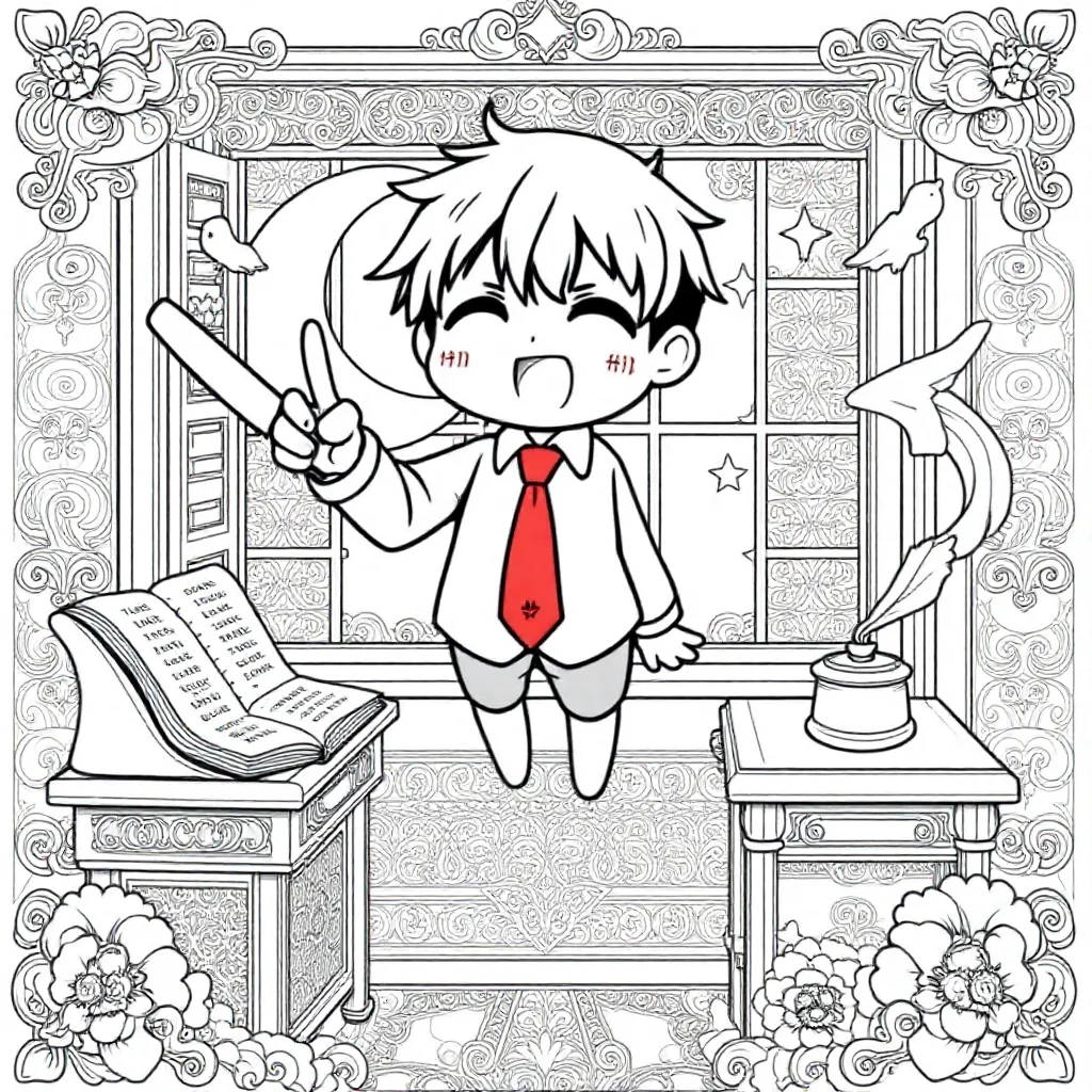 Hanako yashiro kleurplaat voor kinderen