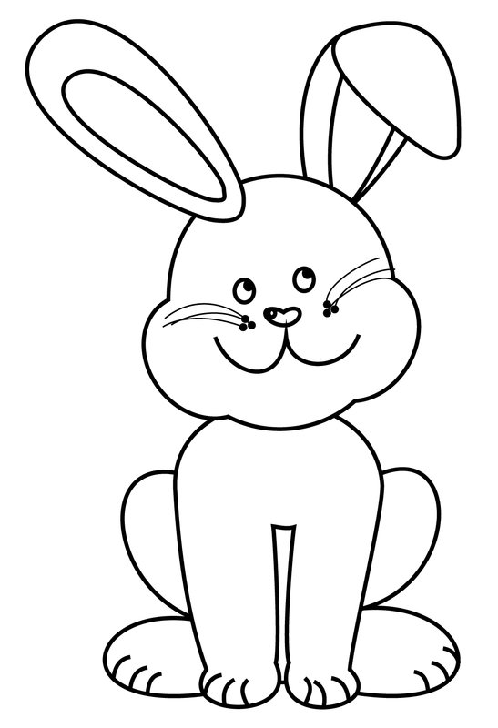 Happy Bunny Looking Right coloring page for children