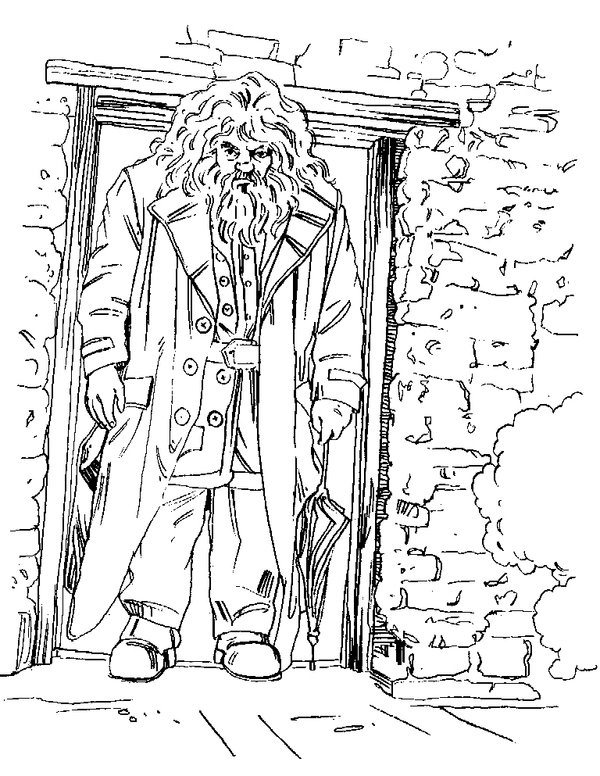 Harry Potter Hagrid coloring page for children