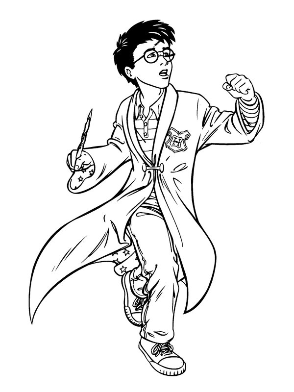 Harry Potter Running coloring page for children