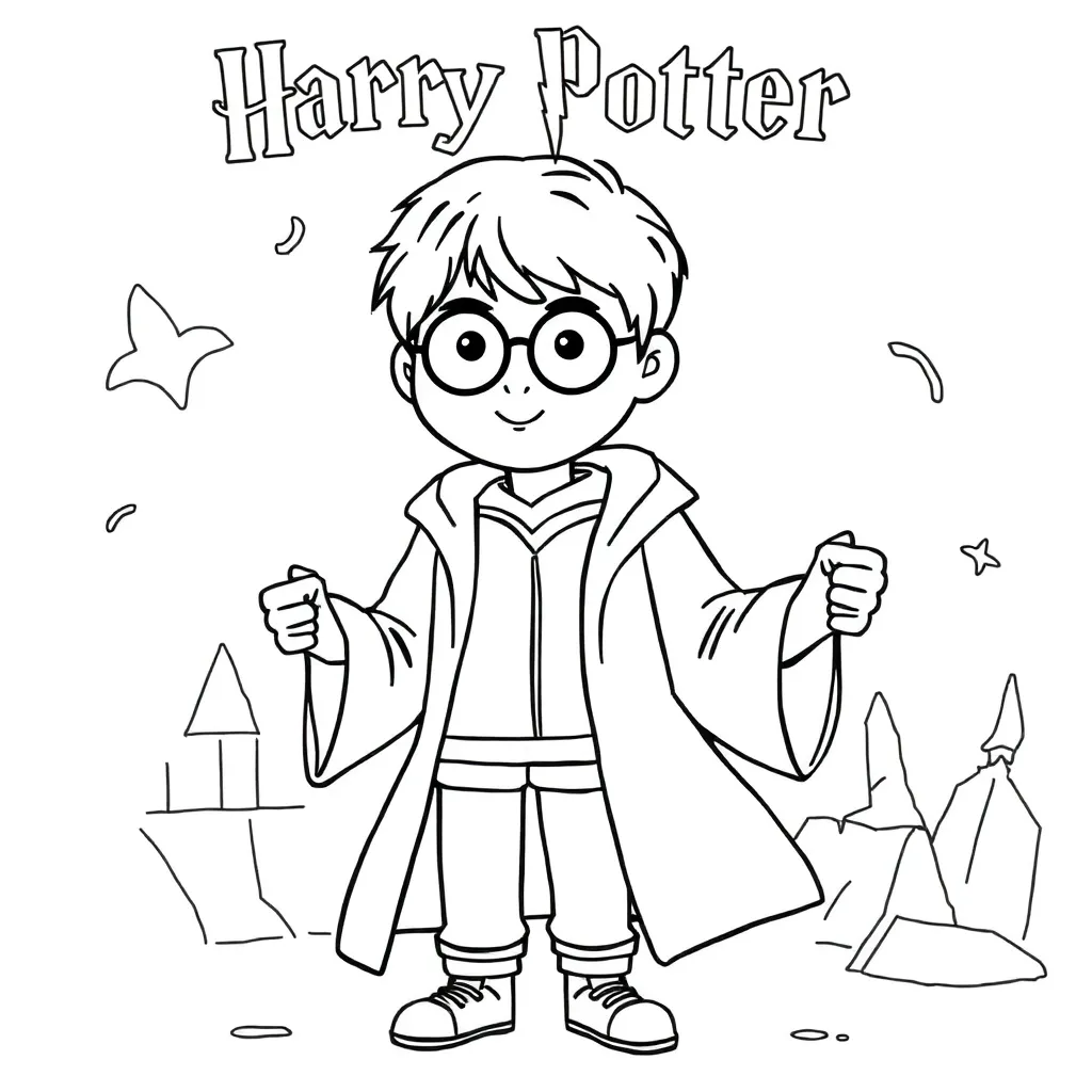 Harry Potter Tovenaars Magisch Avontuur Fantasie coloring page for children