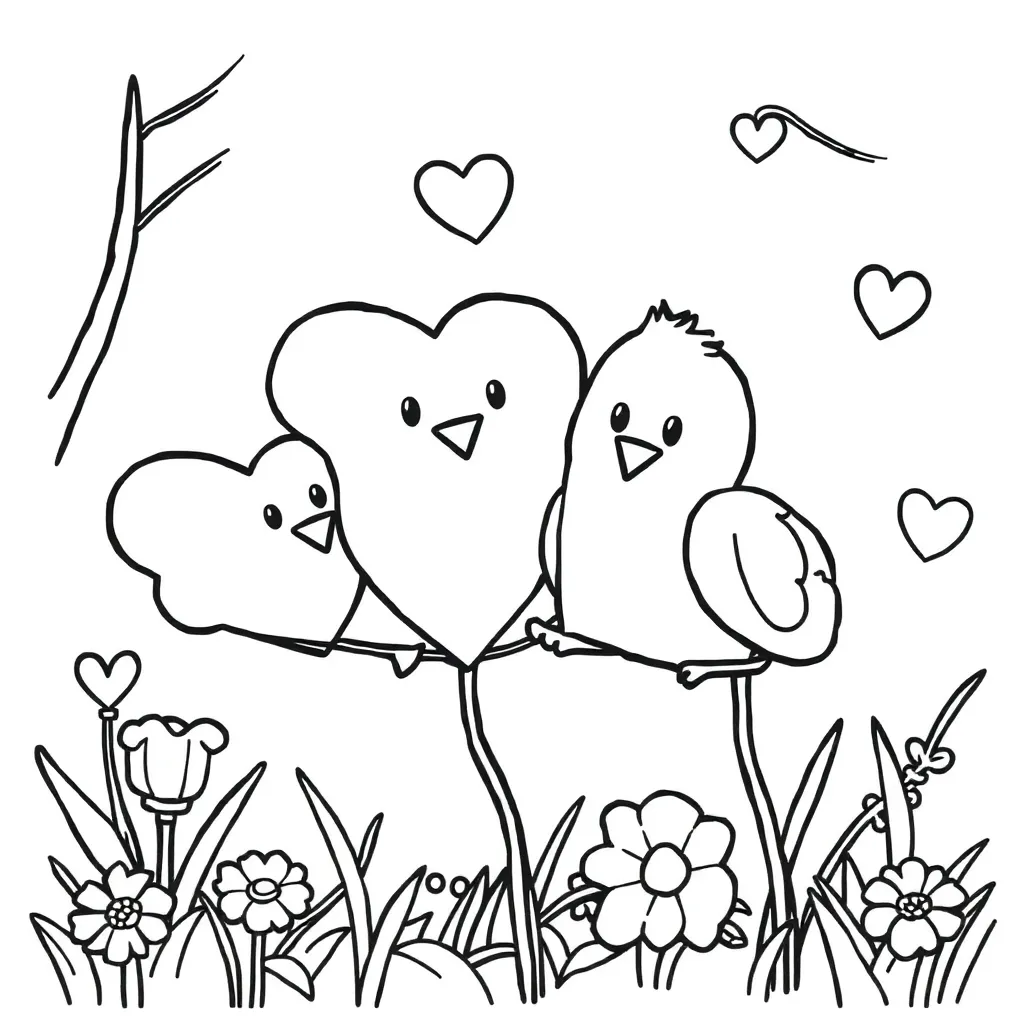 Hartjes Liefde Creatief Kinderen Tekenen coloring page for children