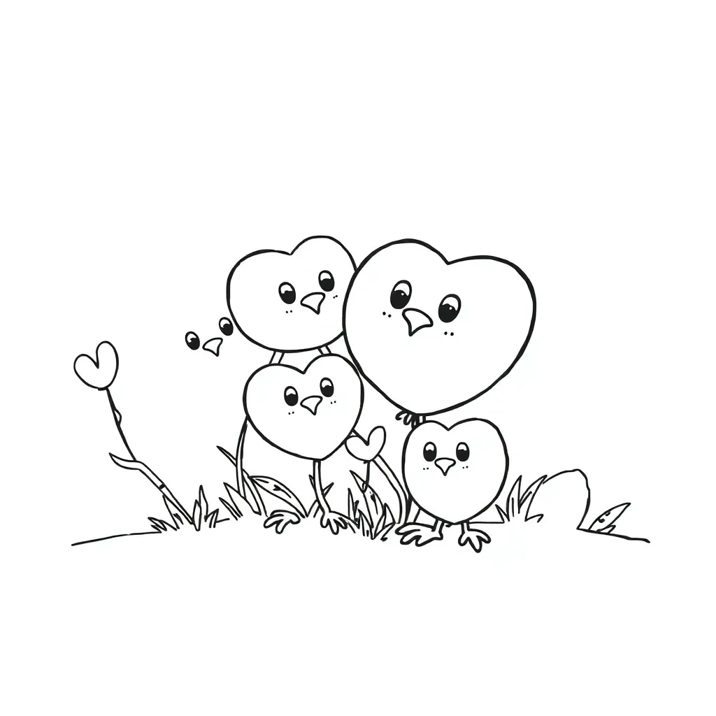 Hartjes Liefde Creatief Kinderen Tekenen coloring page for children