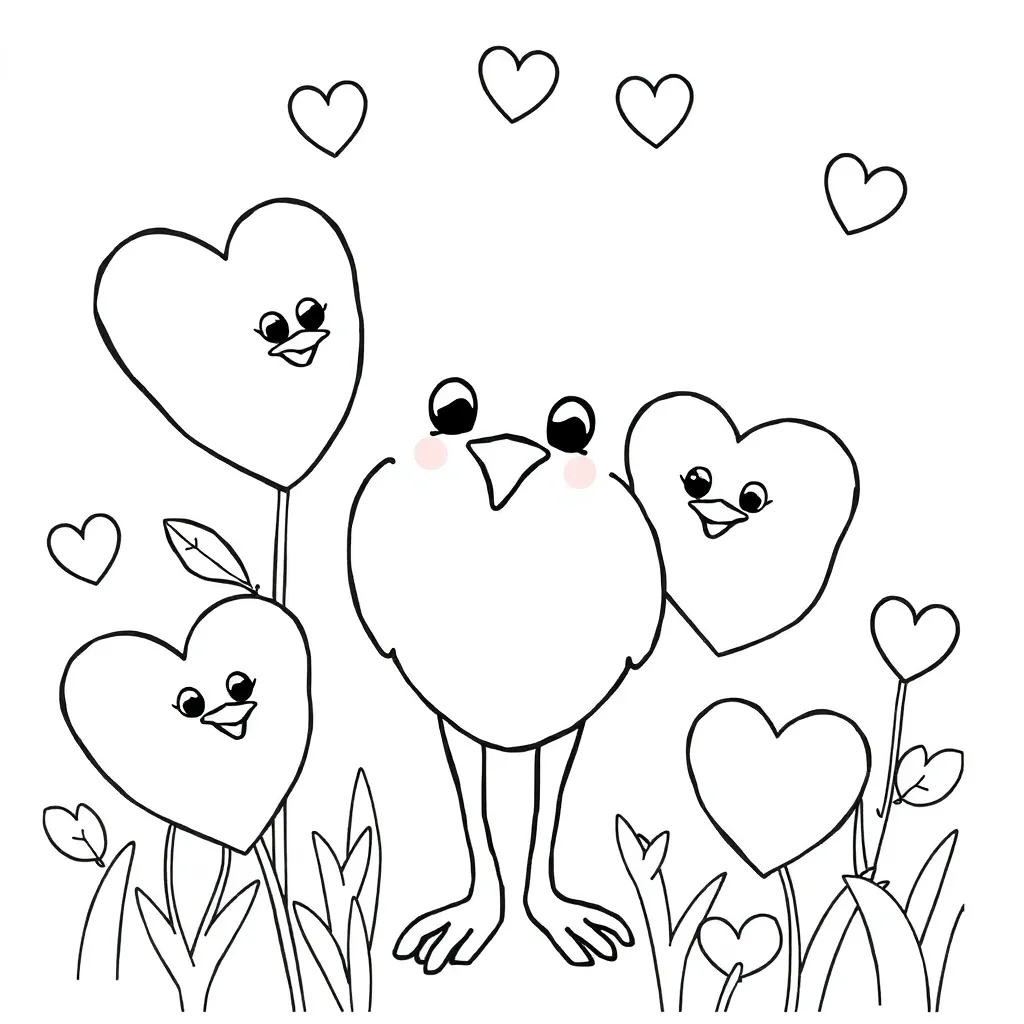Hartjes Liefde Romantisch Creatief Kinderen coloring page for children