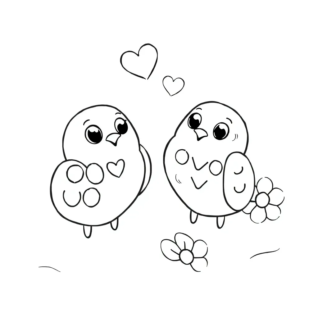 Hartjes Liefde Romantisch Creatief Kinderen coloring page for children