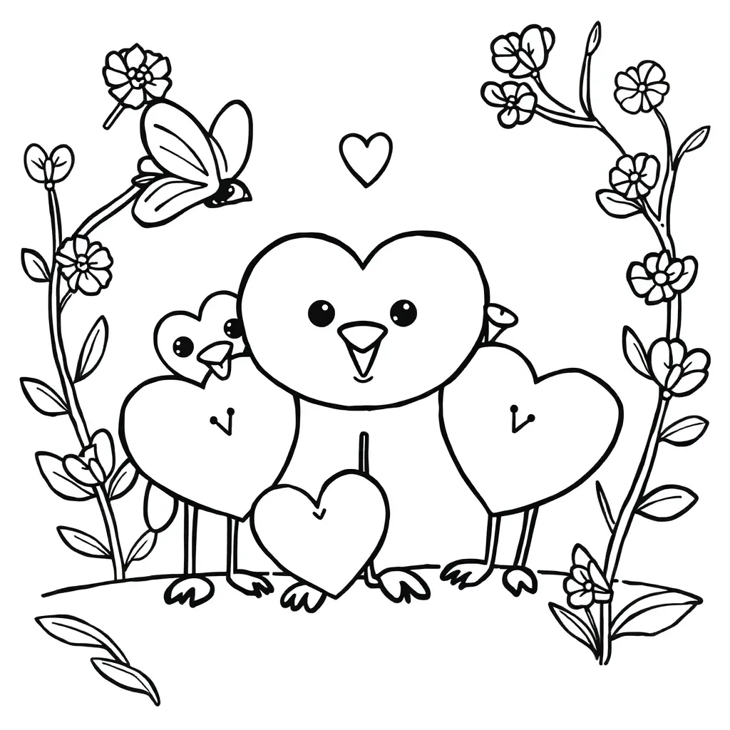 Hartjes Liefde Valentijn Creatief Kinderen coloring page for children
