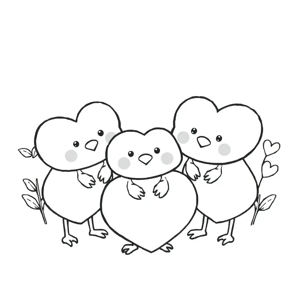 Hartjes Liefde Valentijn Creatief Kinderen coloring page for children