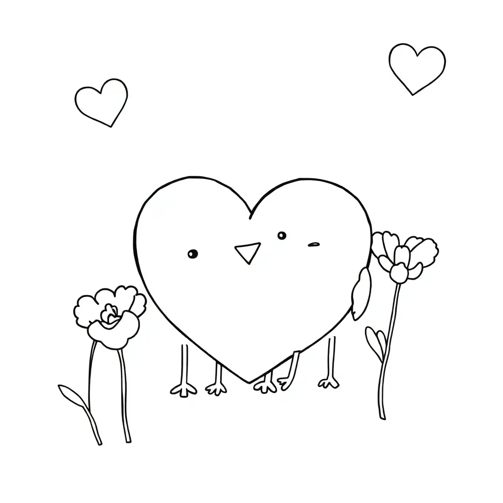 Hartjes Liefde Valentijn Romantisch Creatief coloring page for children