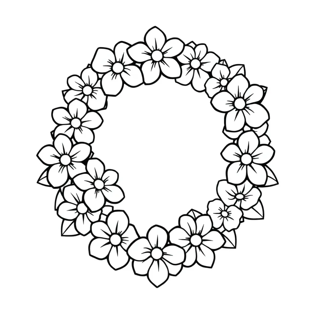 Hawaiiaanse Bloemenkrans Zomer Exotisch Creatief coloring page for children