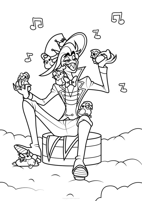 Hazbin Hotel Lucifer Et Les Oiseaux coloring page for children