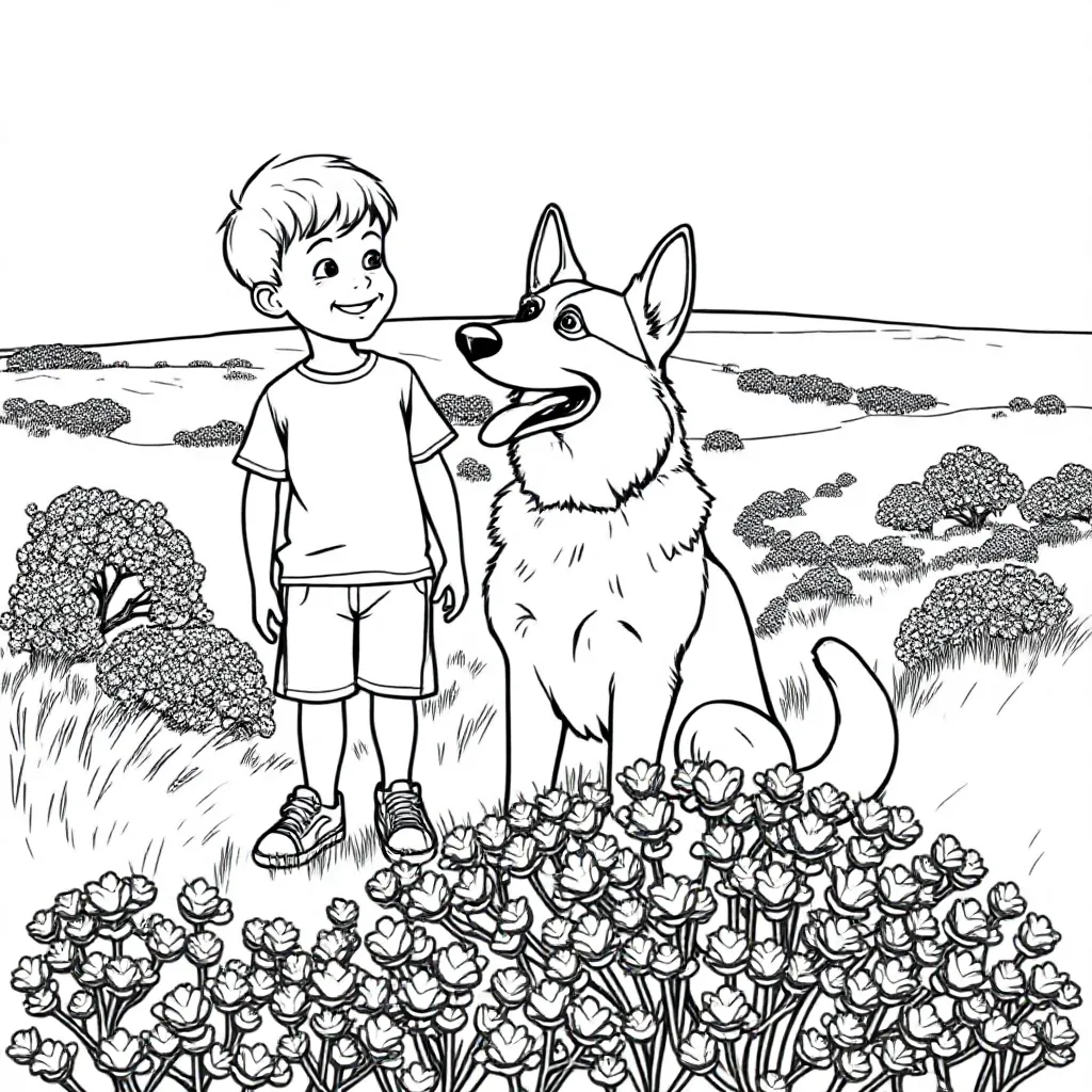 Heide Wandeling coloring page for children