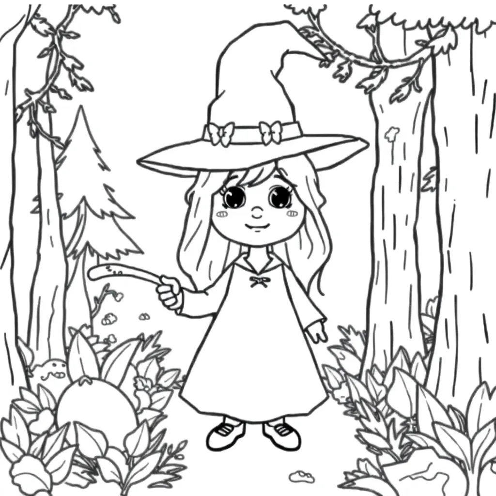 Heksen Fantasy Magisch Sprookjes Kinderactiviteit coloring page for children