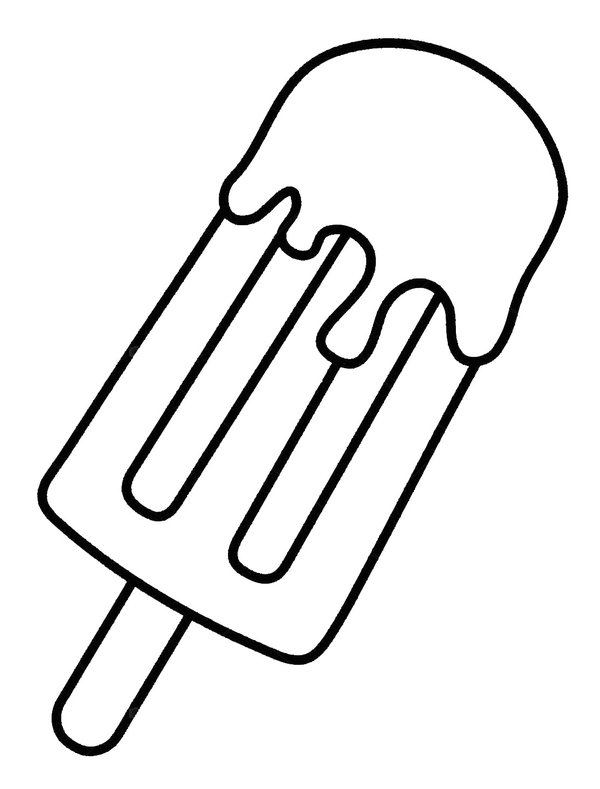 Helado Simple Popsicle coloring page for children